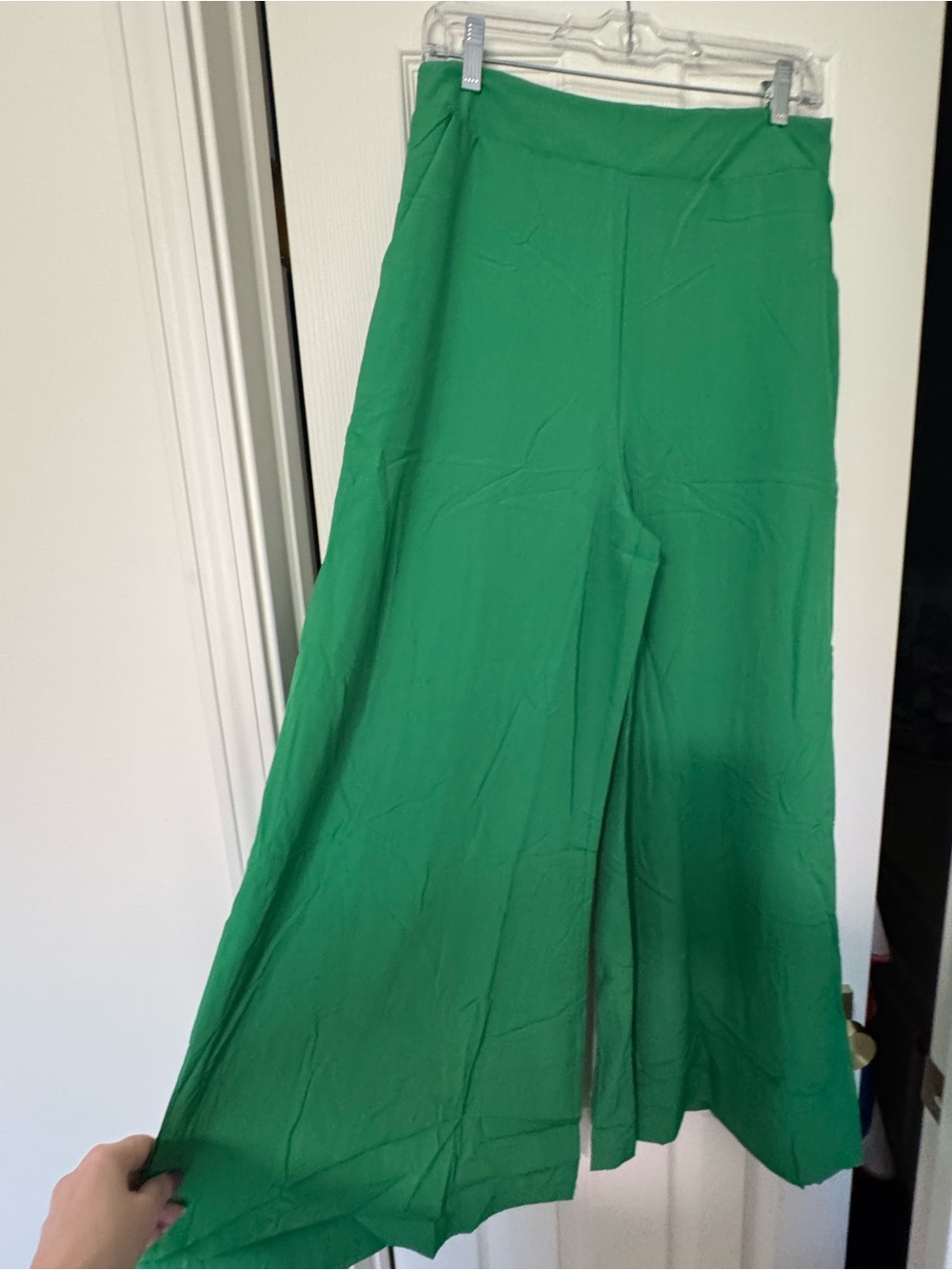 Green Wide-Leg Women's Pants